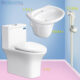 Combo khuyến mãi trọn bộ bồn cầu, bệt vệ sinh két liền 1 khối Viglacera V72 , chậu rửa lavabo VTL2 kèm chân đỡ BS503, Vòi xịt vệ sinh bồn cầu VG826