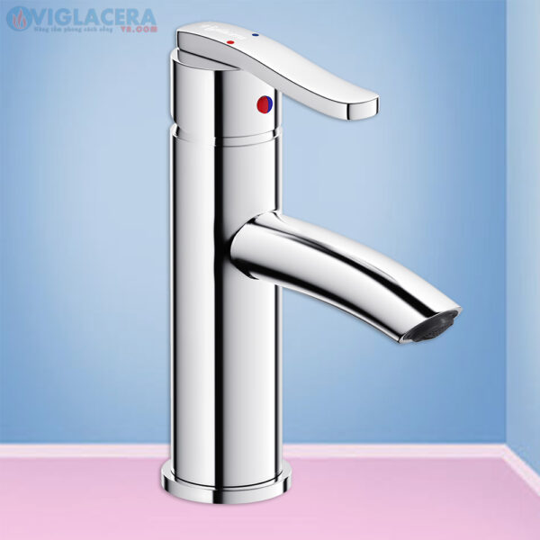 Vòi chậu rửa lavabo nóng lạnh Viglacera VG105 chính hãng đúc nguyên khối từ đồng thau cao cấp.