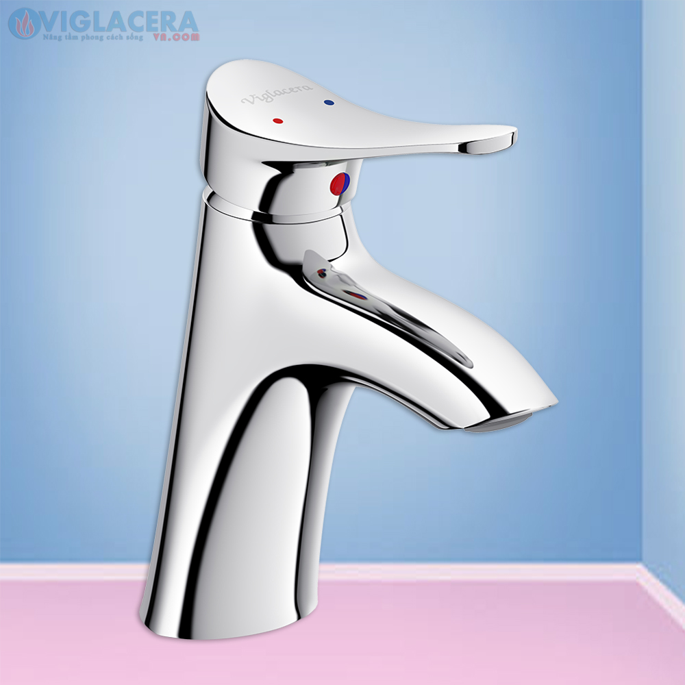 Vòi chậu rửa lavabo nóng lạnh Viglacera VG114 chính hãng đúc nguyên khối từ đồng thau cao cấp.