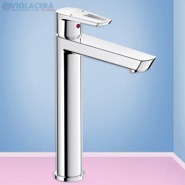 Vòi chậu rửa lavabo nóng lạnh Viglacera VG125 chính hãng cao 30cm dùng chao chậu rửa lavabo đặt bàn dạng tô vòi gắn trên mặt đá.