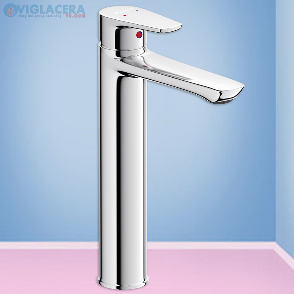Vòi chậu rửa lavabo nóng lạnh Viglacera VG132.1 chính hãng cao 30cm dùng chao chậu rửa lavabo đặt bàn dạng tô vòi gắn trên mặt đá.