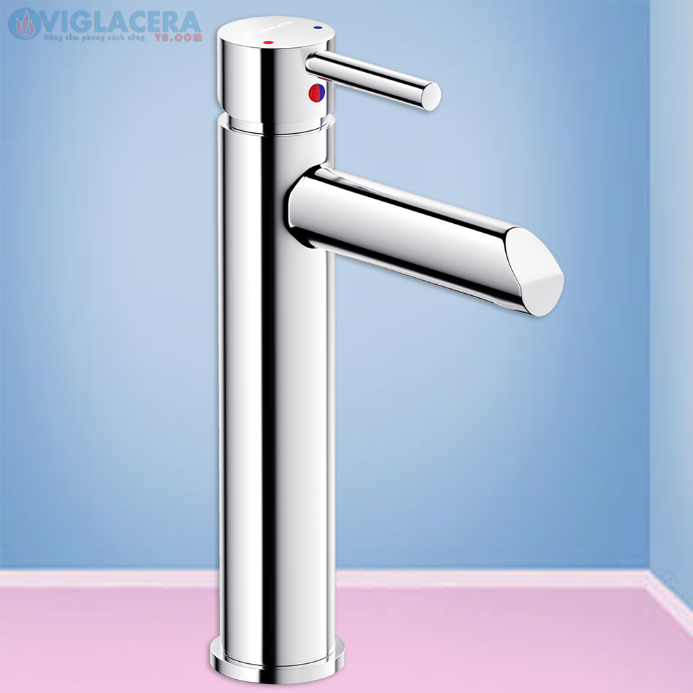 Vòi chậu rửa lavabo nóng lạnh Viglacera VG141.1 chính hãng cao 30cm dùng chao chậu rửa lavabo đặt bàn dạng tô vòi gắn trên mặt đá.