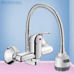 Vòi chậu rửa chén bát nóng lạnh Viglacera VG712 loại vòi chậu rửa gắn tường đầu vòi lò xo cần bẻ đa năng