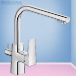 Vòi chậu rửa chén bát nóng lạnh Viglacera VG713 loại vòi chậu rửa gắn tường đầu vòi lò xo cần bẻ đa năng