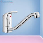 Vòi chậu rửa chén bát nóng lạnh Viglacera VG714 loại vòi chậu rửa gắn tường đầu vòi lò xo cần bẻ đa năng