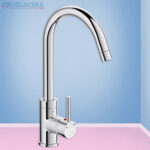 Vòi chậu rửa chén bát nóng lạnh Viglacera VG731 loại vòi chậu rửa gắn tường đầu vòi lò xo cần bẻ đa năng