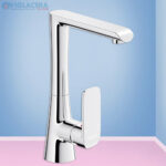 Vòi chậu rửa chén bát nóng lạnh Viglacera VG743 loại vòi chậu rửa gắn tường đầu vòi lò xo cần bẻ đa năng