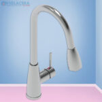 Vòi chậu rửa chén bát nóng lạnh Viglacera VG768 loại vòi chậu rửa gắn tường đầu vòi rút dây đa năng