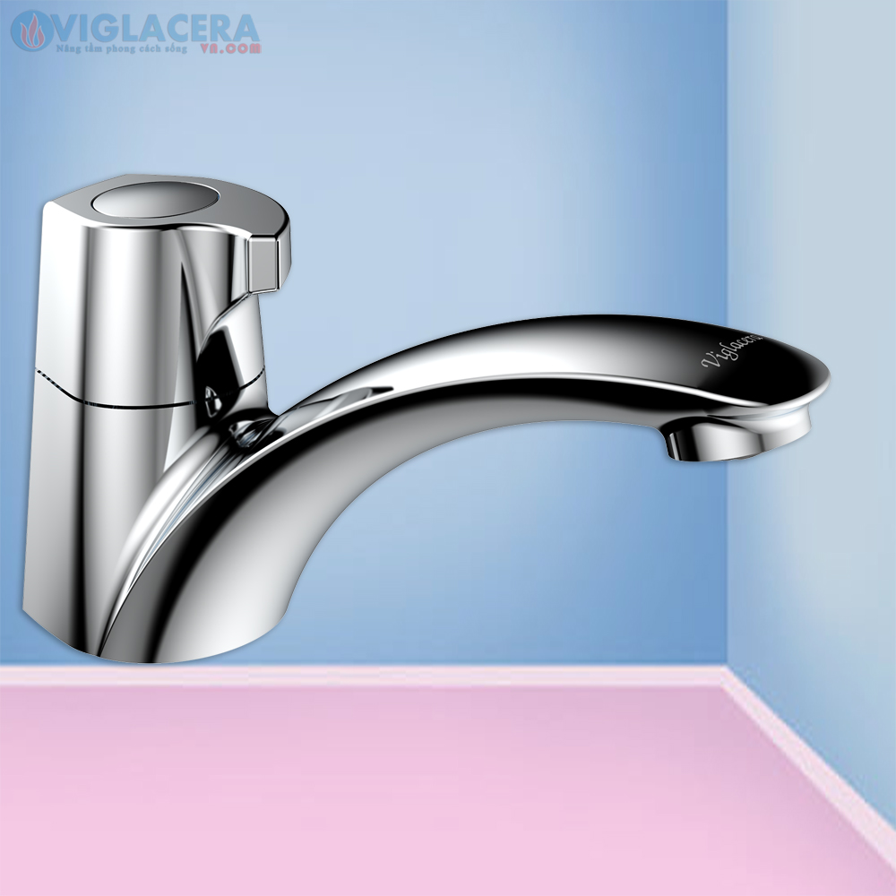 Trọn bộ vòi chậu rửa mặt lavabo dùng nước lạnh Viglacera VG107 chính hãng giá rẻ tại Viglaceravn.com