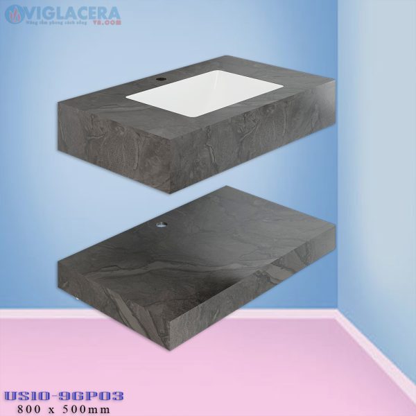 Chậu rửa lavabo đặt bàn đá 2 tầng Viglacera US10 9GP03 chính hãng giá rẻ, men Nano kháng khuẩn