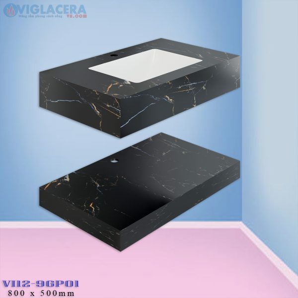 Chậu rửa lavabo đặt bàn đá 2 tầng Viglacera Vi12 9GP01 chính hãng giá rẻ, men Nano kháng khuẩn