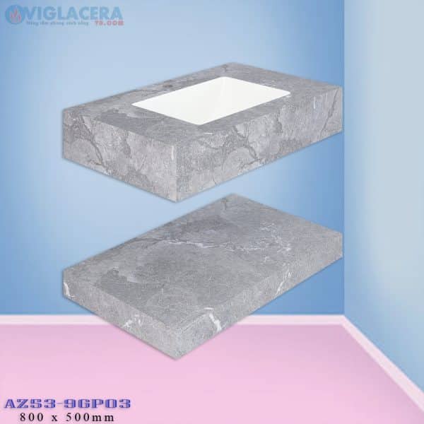 Chậu rửa lavabo đặt bàn đá 2 tầng Viglacera AZ53 9GP03 chính hãng giá rẻ, men Nano kháng khuẩn