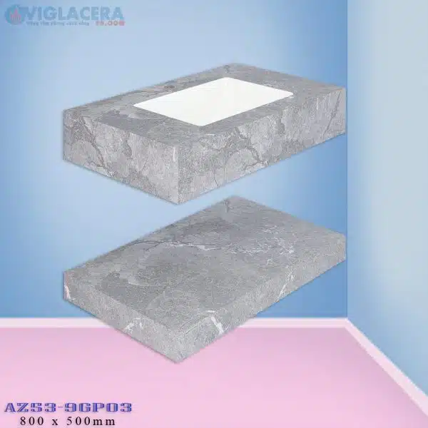 Chậu rửa lavabo đặt bàn đá 2 tầng Viglacera AZ53 9GP03 chính hãng giá rẻ, men Nano kháng khuẩn