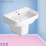 Chậu rửa mặt lavabo treo tường Viglacera V59 chính hãng giá rẻ, men Nano kháng khuẩn