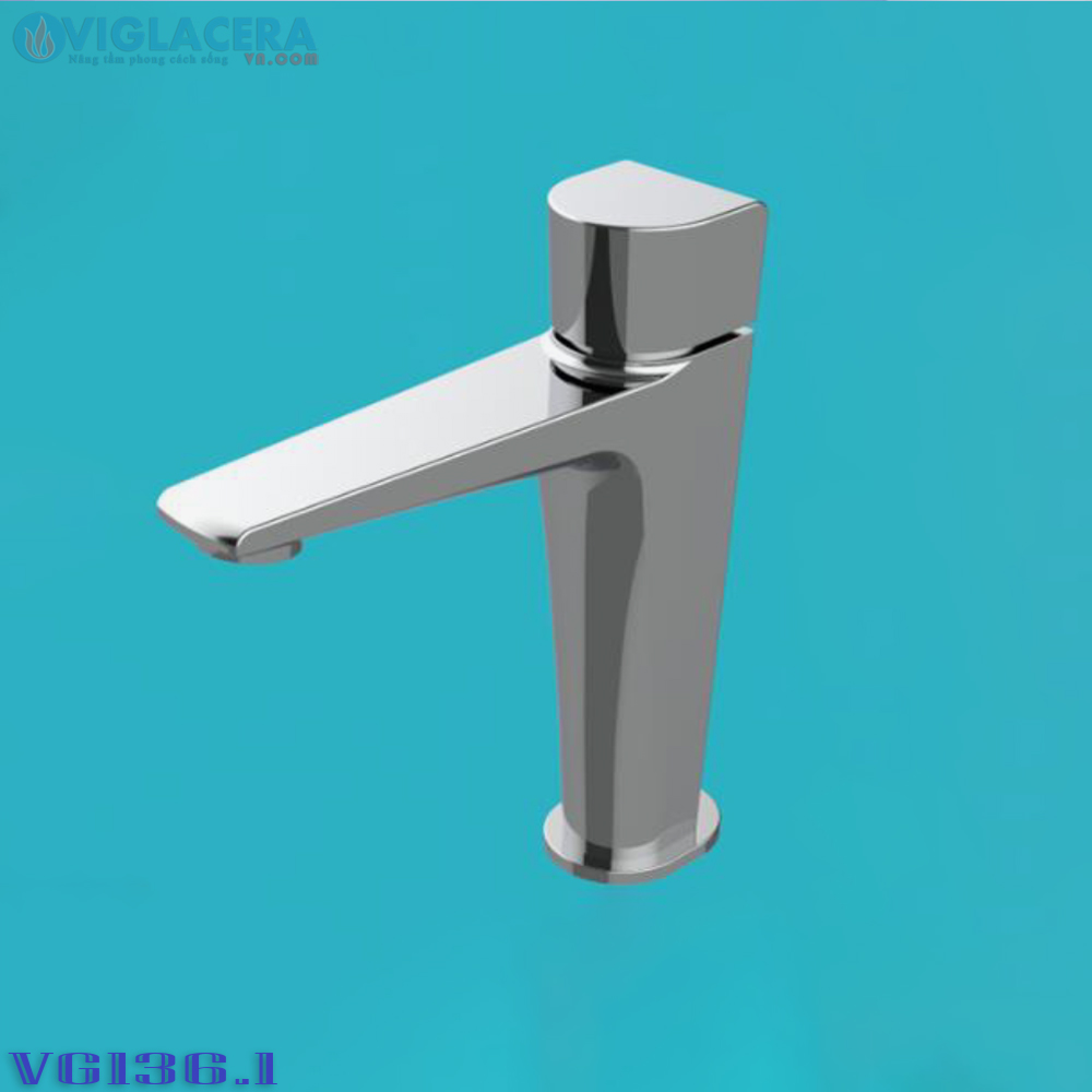Vòi chậu rửa mặt lavabo nóng lạnh Vigalcera VG136.1 chính hãng giá rẻ, thân vòi đúc từ đồng thau nguyên chất mạ Ni + Crom sáng bóng