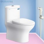 Bồn cầu, bệt vệ sinh két liền 1 khối Viglacera V37 chính hãng giá rẻ, xả xoáy, men Nano kháng khuẩn
