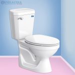 Bồn cầu, bệt vệ sinh két rời 2 khối Viglacera Vi77 nắp V1102 chính hãng giá rẻ, xả xoáy, men Nano kháng khuẩn tặng lavabo VTL2