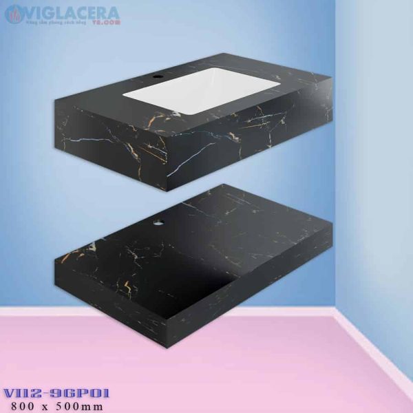 Chậu rửa lavabo đặt bàn đá 2 tầng Viglacera Vi12 9GP01 chính hãng giá rẻ, men Nano kháng khuẩn