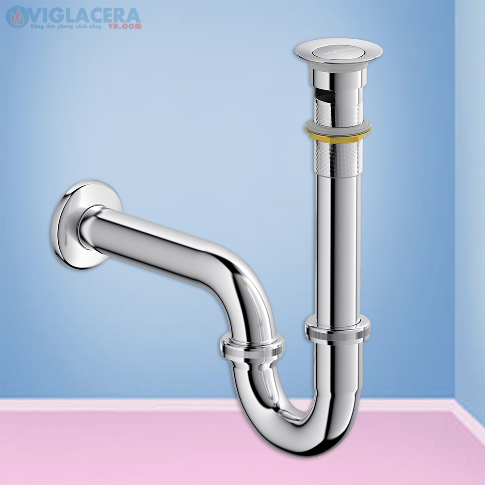 Bộ xiphong xả thoát nước chậu rửa lavabo Viglacera VG813, Bộ xả lavabo nhấn