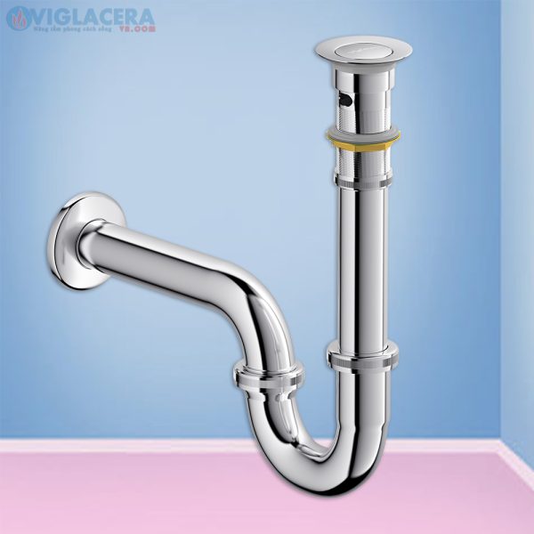 Bộ xiphong xả thoát nước chậu rửa lavabo Viglacera VG814, Bộ xả lavabo lật