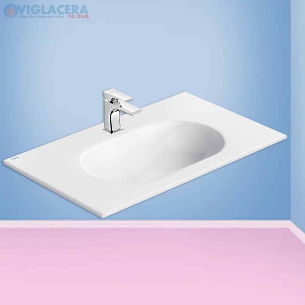 Bộ chậu rửa mặt lavabo âm bàn Viglacera CB69, men nano titan kháng khuẩn