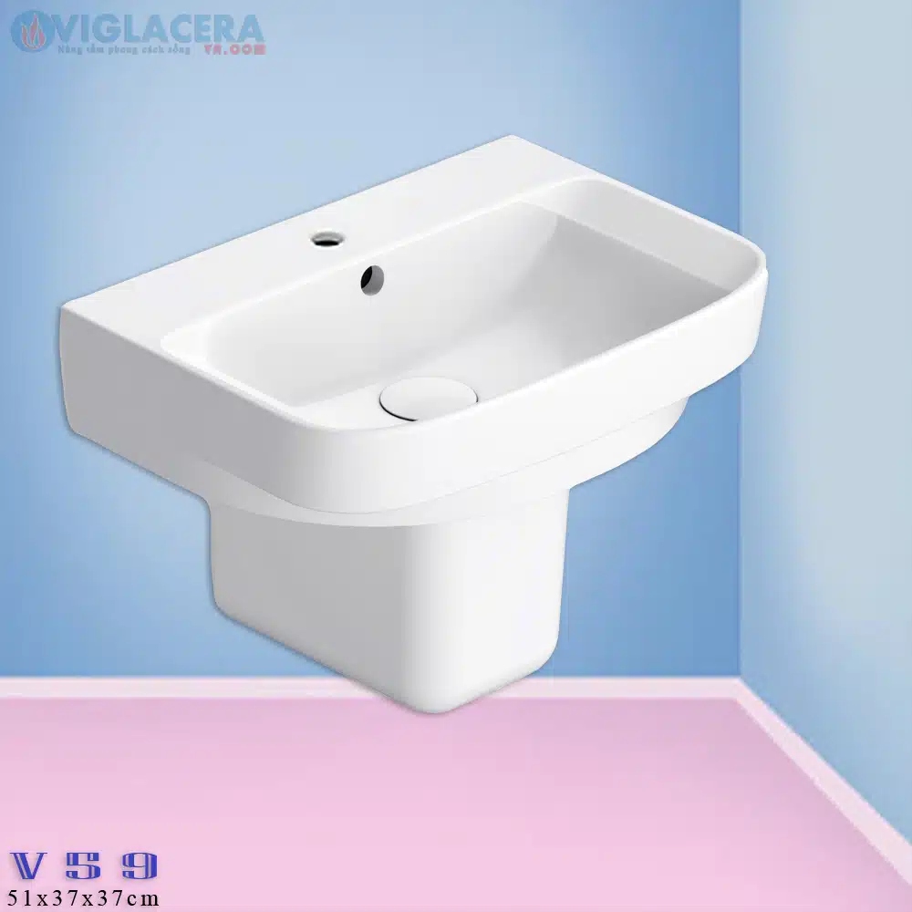 chau-rua-lavabo-treo-tuong-viglacera-v59 kem chan