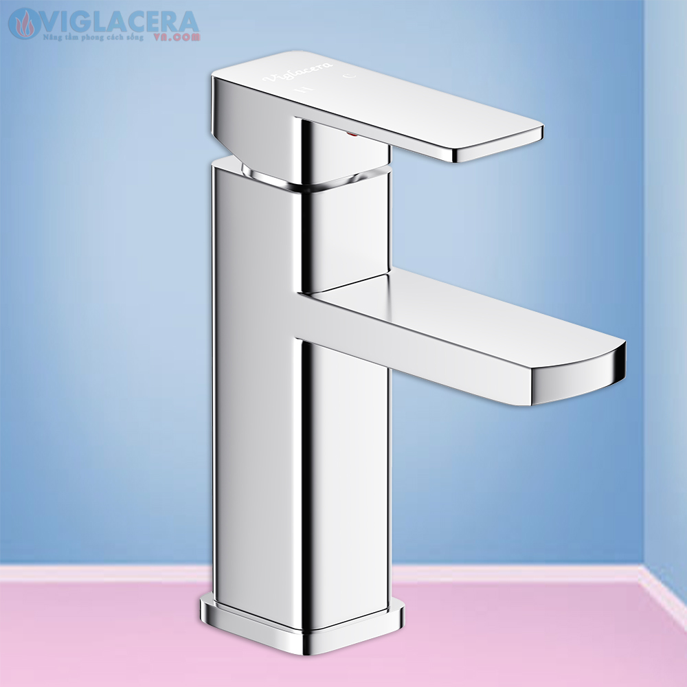 Vòi chậu rửa lavabo nóng lạnh Viglacera VG112 chính hãng đúc nguyên khối từ đồng thau cao cấp.