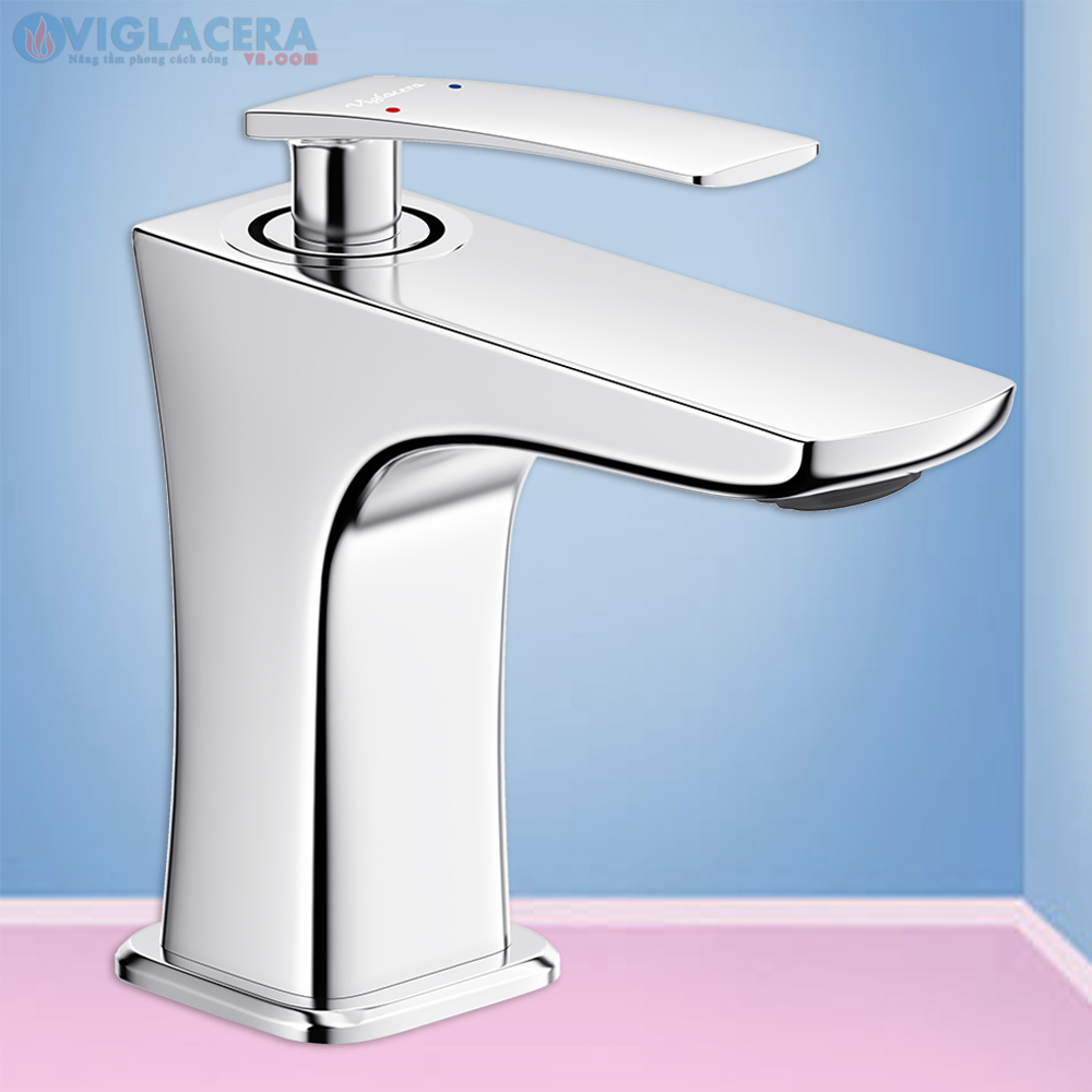 Vòi chậu rửa lavabo nóng lạnh Viglacera VG142 chính hãng đúc nguyên khối từ đồng thau cao cấp.