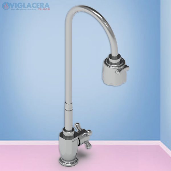 Vòi chậu rửa chén bát lạnh Viglacera VG705 loại vòi chậu rửa gắn tường đầu vòi rút dây đa năng