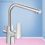 Vòi chậu rửa chén bát nóng lạnh Viglacera VG713 loại vòi chậu rửa gắn tường đầu vòi lò xo cần bẻ đa năng