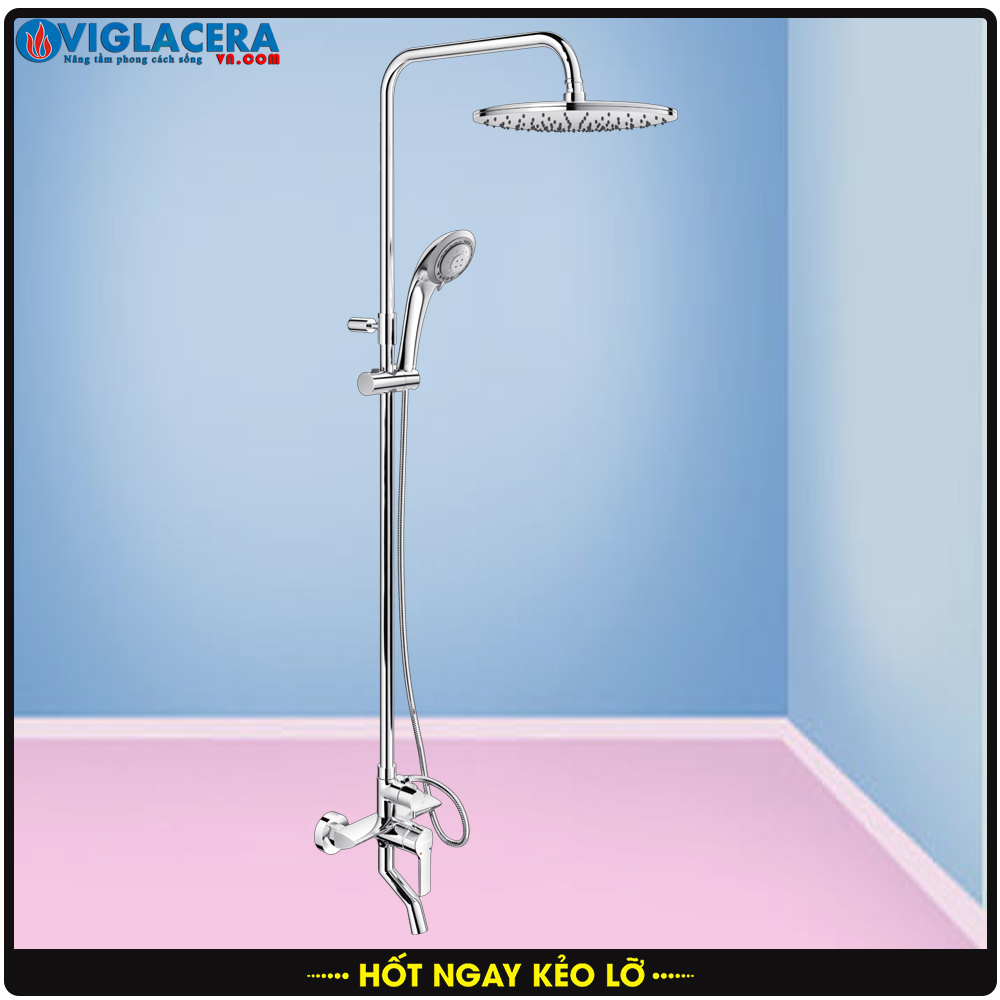 Bộ vòi sen cây tắm đứng 2 đường nước nóng lạnh Viglacera VG597