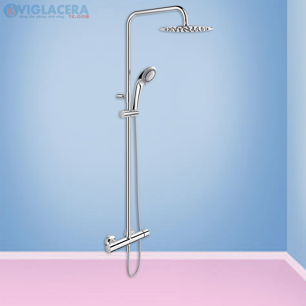 Bộ vòi sen cây tắm đứng 2 đường nước nóng lạnh Viglacera VG598 chính hãng 100%, bát sen mưa đường kính lớn cho áp lục nước mạnh